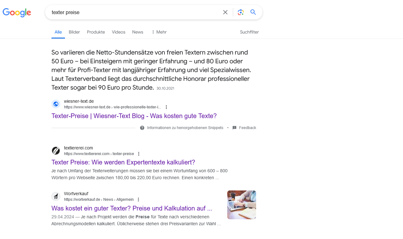 Ranking für ein Keyword verloren